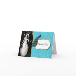 Colourful Peacock Wedding Photo Thank You Card