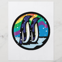 colourful penguin circle design custom flyer