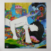 Colourful people hugging poster