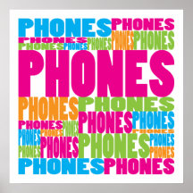 Colourful Phones Print