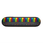 Colourful piano keyboard skate board decks
