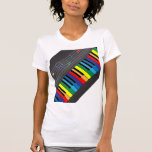 Colourful piano keyboard tee shirt