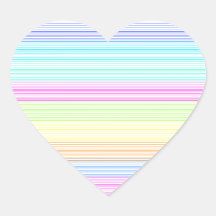 Colourful Pinstripes Heart Sticker