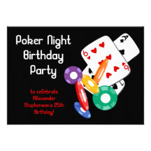 Colourful Poker Chips Party Invitation