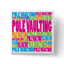 Colourful Pole Vaulting Pinback Button