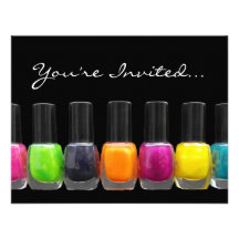 Colourful Polish Bottles, Nail Salon Manicure Part Announcement