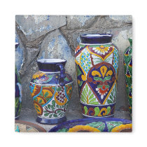 Colourful pottery for sale in downtown Loreto,