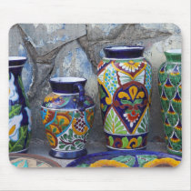 Colourful pottery for sale in downtown Loreto,