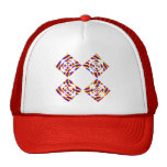 Colourful Primary Stripe Flowers. On White. Trucker Hat