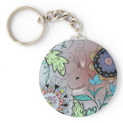 Colourful Rabbit Key Chain by artology