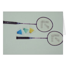 Colourful racquets and birds card