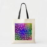 Colourful Rainbow Clouds with White Raindrops. Tote Bag