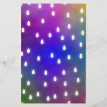 Colourful Rainbow Clouds with White Raindrops. Full Color Flyer