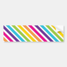 Colourful Rainbow Diagonal Stripes Gifts for Teens Bumper Stickers