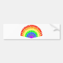 Colourful Rainbow Fan Bumper Sticker