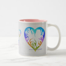 Colourful Rainbow Heart Mugs