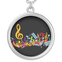 Colourful Rainbow Jumbled Musical Notes Custom Jewelry