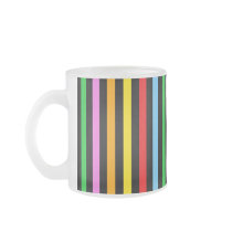 Colourful Rainbow Stripes on Black Coffee Mugs