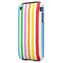 Colourful Rainbow Stripes on White Iphone 3 Tough Covers