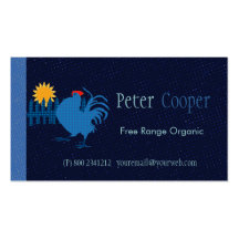 Colourful Range Rooster Organic Farming Business Card Template
