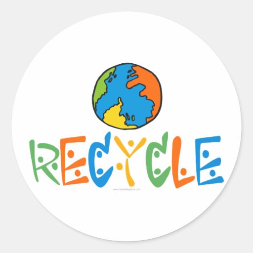 Colourful Recycle Round Stickers