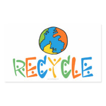 Colourful Recycle Rectangle Stickers
