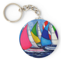 Colourful Regatta Sailing Key Chain