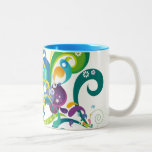 COLOURFUL RETRO DIGITAL SWIRLS FLOWERS CIRCLES STA mugs