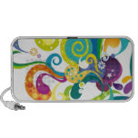 COLOURFUL RETRO DIGITAL SWIRLS FLOWERS CIRCLES STA MINI SPEAKER