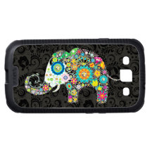 Colourful Retro Flower Elephant 3