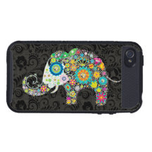 Colourful Retro Flower Elephant 3
