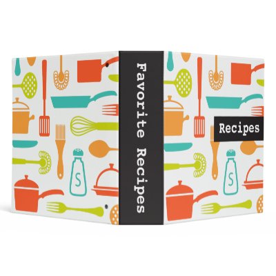 Colourful retro kitchen recipe binder organizer by TheStationeryShop