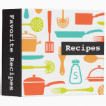 Colourful retro kitchen recipe binder / organizer