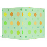 Colourful Retro Polka Dots: Green, Yellow, & Orang binders
