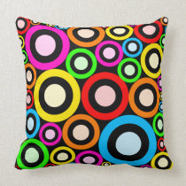 Colourful Retro Rings Wallpaper pillows
