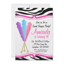 Colourful Rock Candy Birthday Party Invitation