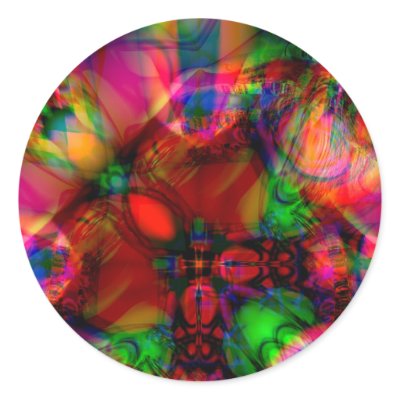 Colourful round sticker by laly_sb