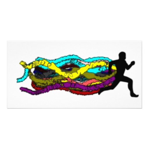 Colourful Running Custom Photo Card