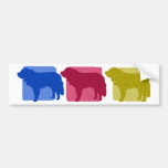 Colourful Saint Bernard Silhouettes Bumper Stickers