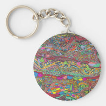 Colourful Scenery In mazes Line Key Chains