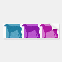 Colourful Scottish Deerhound Silhouettes Bumper Sticker