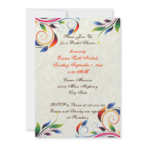 Colourful scroll leaf ecru wedding bridal shower