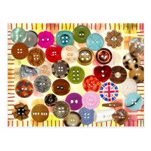 Colourful sewing buttons post card