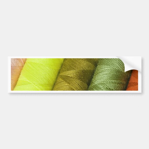 Colourful sewing threads texture bumper stickers