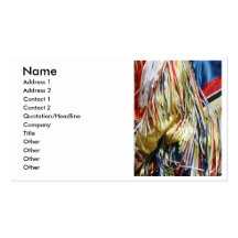 Colourful shimmer fringe close up business cards
