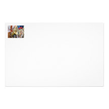 Colourful shimmer fringe close up personalized stationery