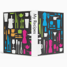Colourful Silhouettes in the Kitchen 3 Ring Binders