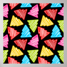 Colourful Sketchy Christmas Trees Poster