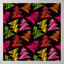 Colourful Sketchy Christmas Trees Poster