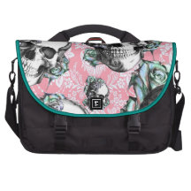Colourful skull and roses Pattern. PJ. Laptop Bags